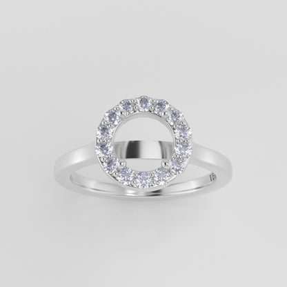 The Ophelia | 14k | White | Size 8 | Stone SA11 | Cinque Ring Box | Custom Engraving:  +$0