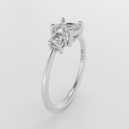 The Orion | 14k | Yellow | Size 6 | Stone Moissanite | Round | 6.5mm | Antelope Ring Box | Custom Engraving:  +$0