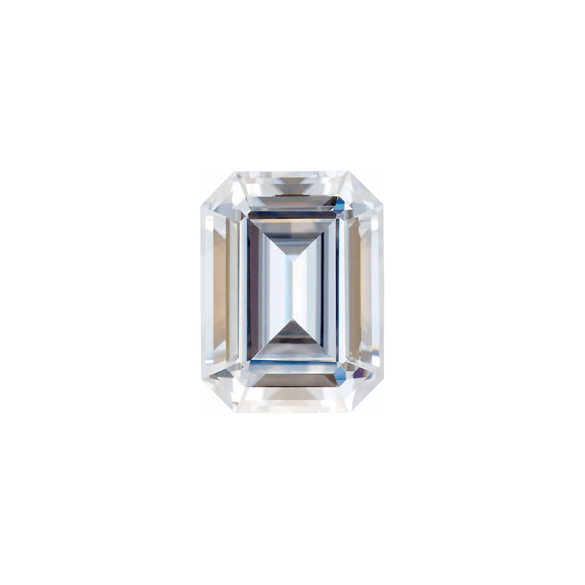 The Vega | 14k | White | Size 7 | Stone Moissanite | Emerald | 8.5x6.5mm | Rainforest Ring Box | Custom Engraving:  +$0