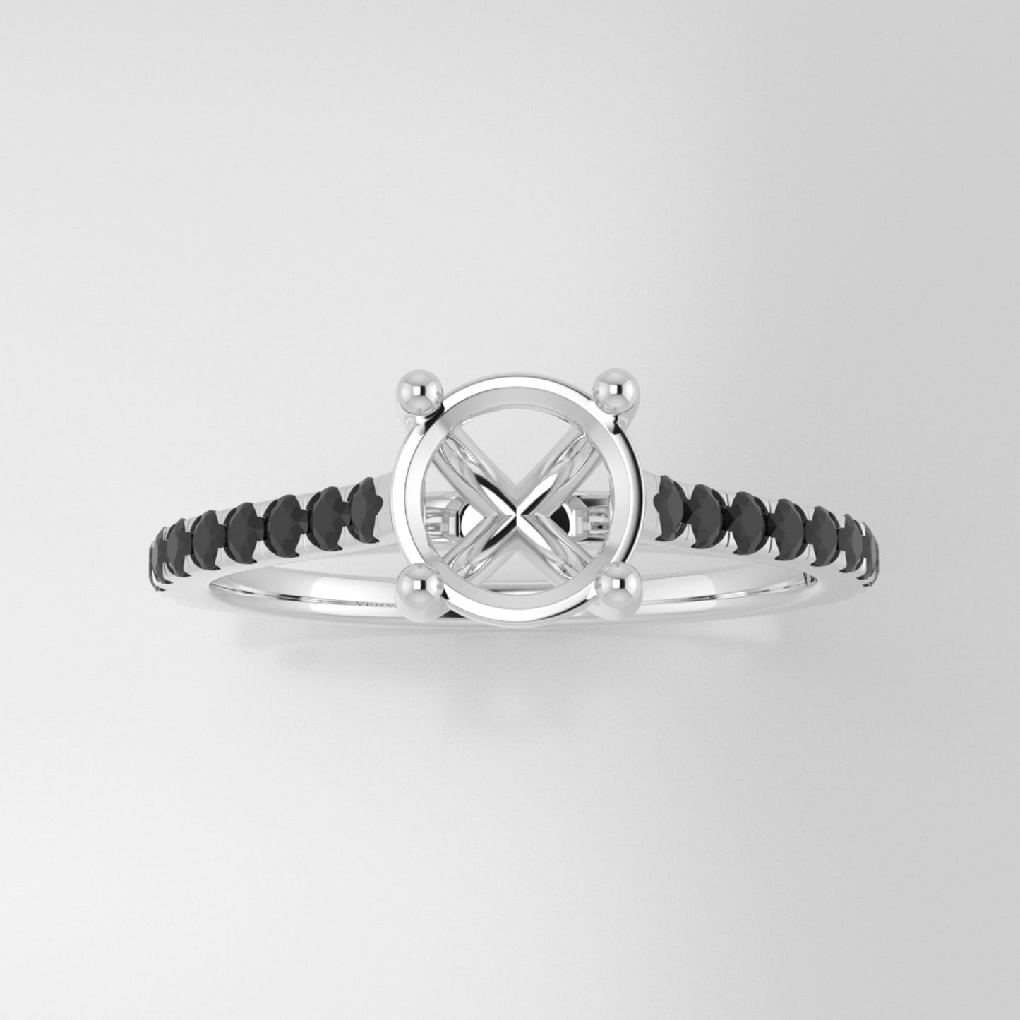 The Jett | Platinum | White | Size 7.5 | Stone HX124 | Cinque Ring Box | Custom Engraving: Love +$75