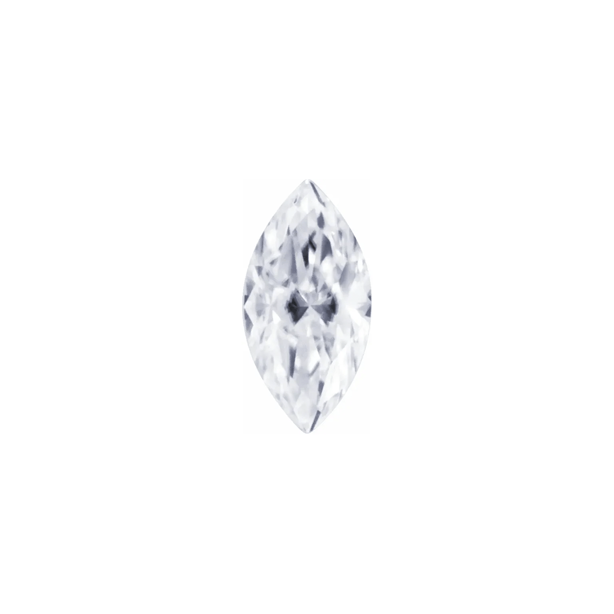 The Celeste | 14k | White | Size 7.5 | Stone Moissanite | Marquise | 12x6mm | Rainforest Ring Box | Custom Engraving:  +$0