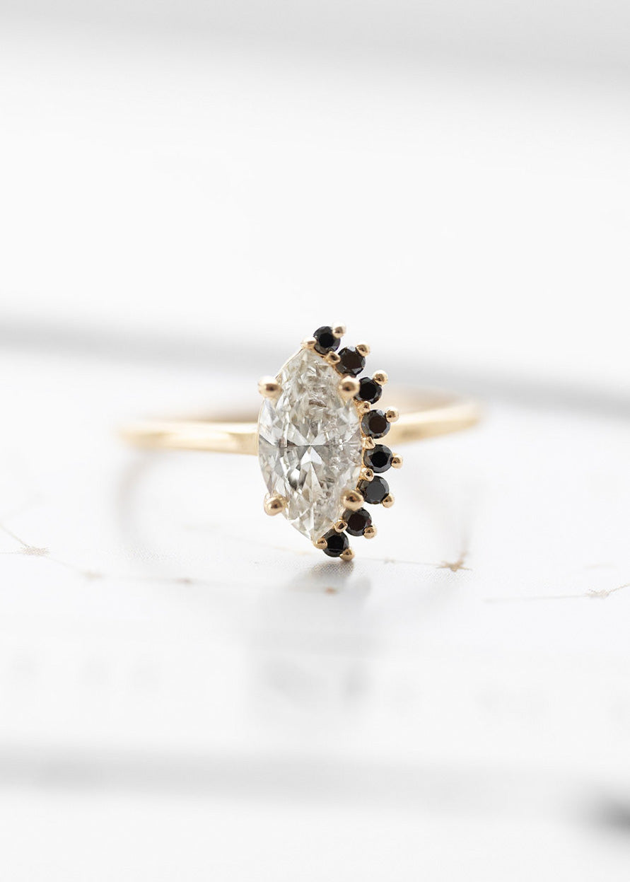 The Vesper Ring | 1.01ct Marquise Light Yellow Diamond | Yellow Gold