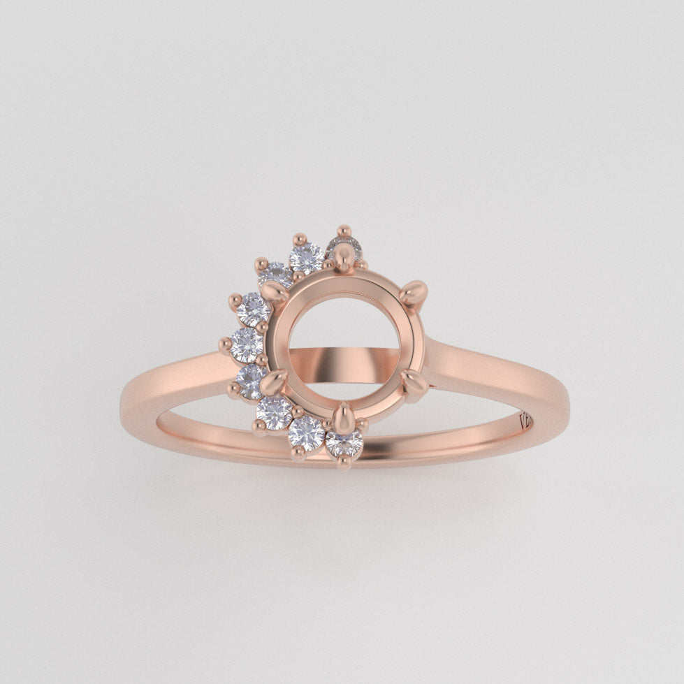 The Juliet | 14k | Rose | Size 6 | Stone KT10 | Cinque Ring Box | Custom Engraving:  +$0
