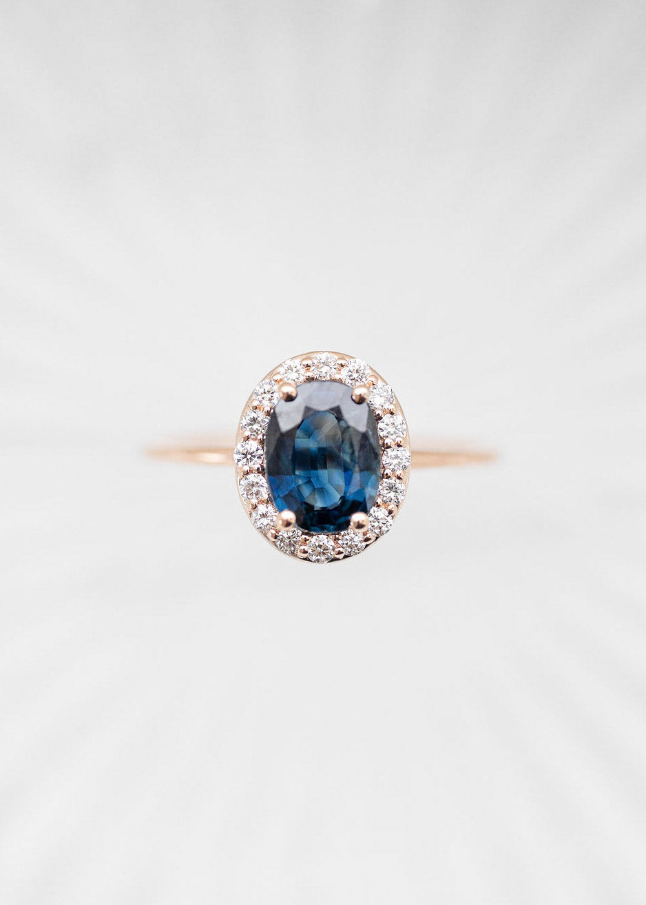 The Ophelia Ring | 1.40ct Oval Sapphire | Rose Gold