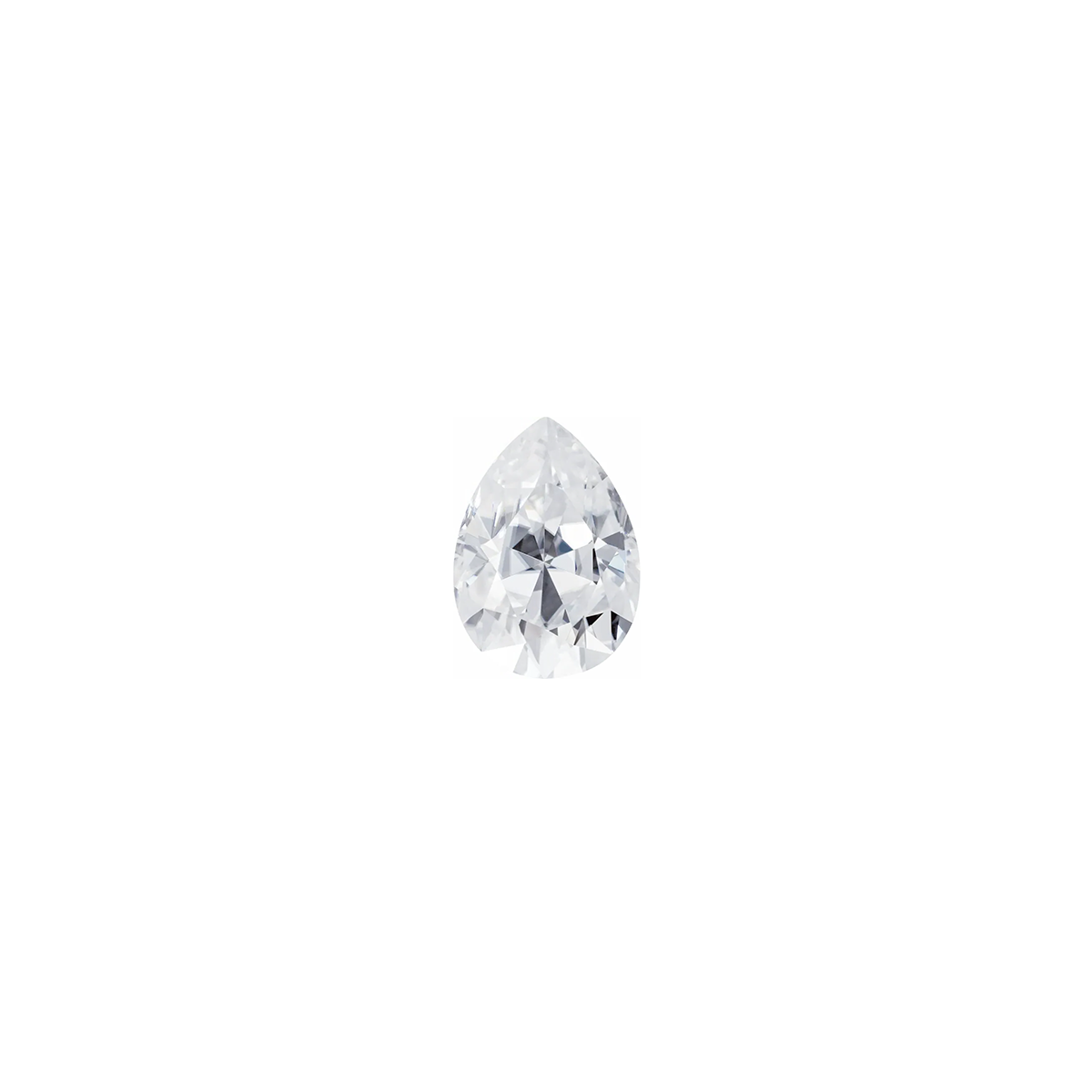 The Estelle | 14k | White | Size 7.5 | Stone Moissanite | Pear | 7x5mm | Rainforest Ring Box | Custom Engraving:  +$0