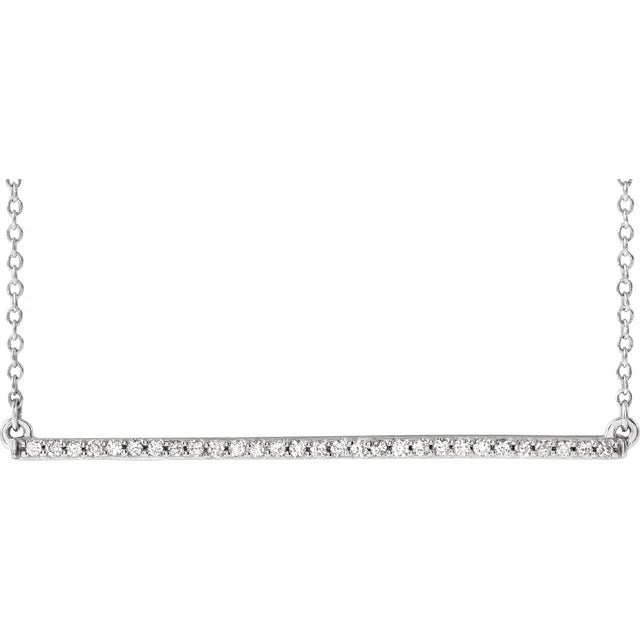 Single Row Diamond Bar Necklace