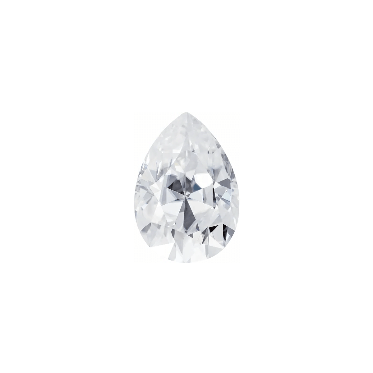 The Leda | 18k | White | Size 4 | Stone Moissanite | Pear | 10x7mm | Fremont Ring Box | Custom Engraving:  +$0