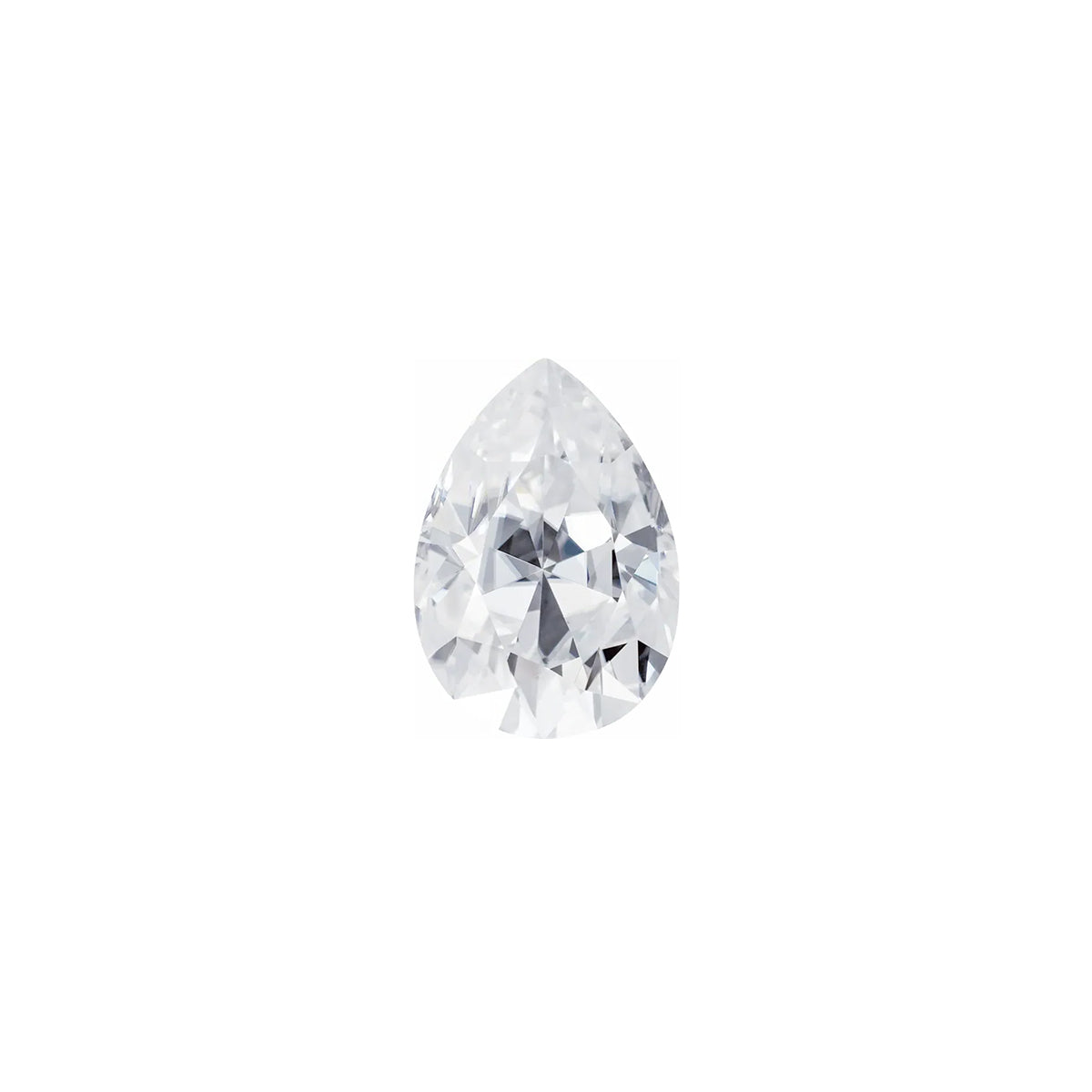 The Aurora | 14k | White | Size 7.5 | Stone Moissanite | Pear | 9x6mm | Antelope Ring Box | Custom Engraving:  +$0