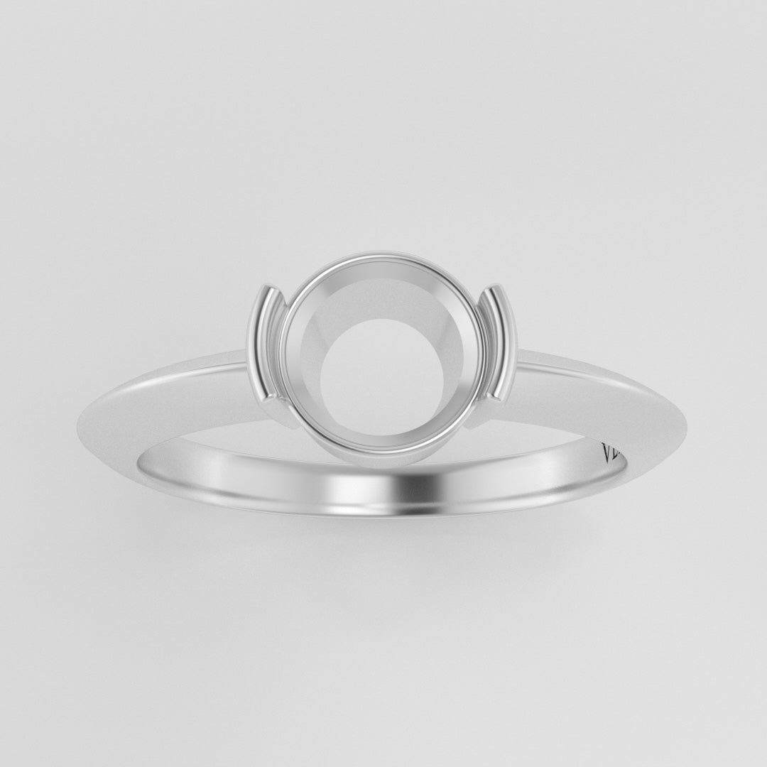 The Lyra | 14k | White | Size 7 | Stone MO6 | Cinque Ring Box | Custom Engraving:  +$0