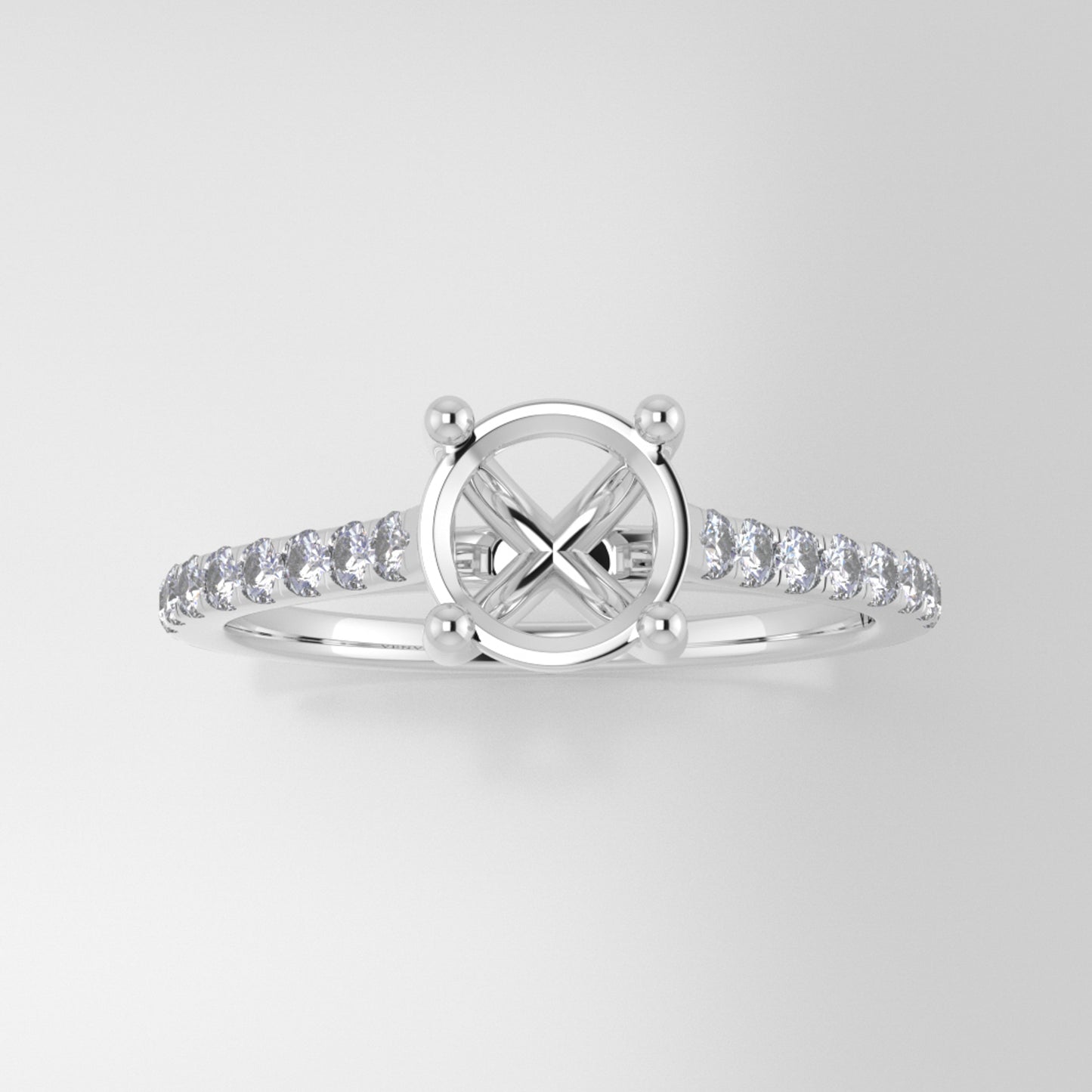 The Aurora | Platinum | White | Size 7.75 | Stone CLR40 | Cinque Ring Box | Custom Engraving: Forever +$75