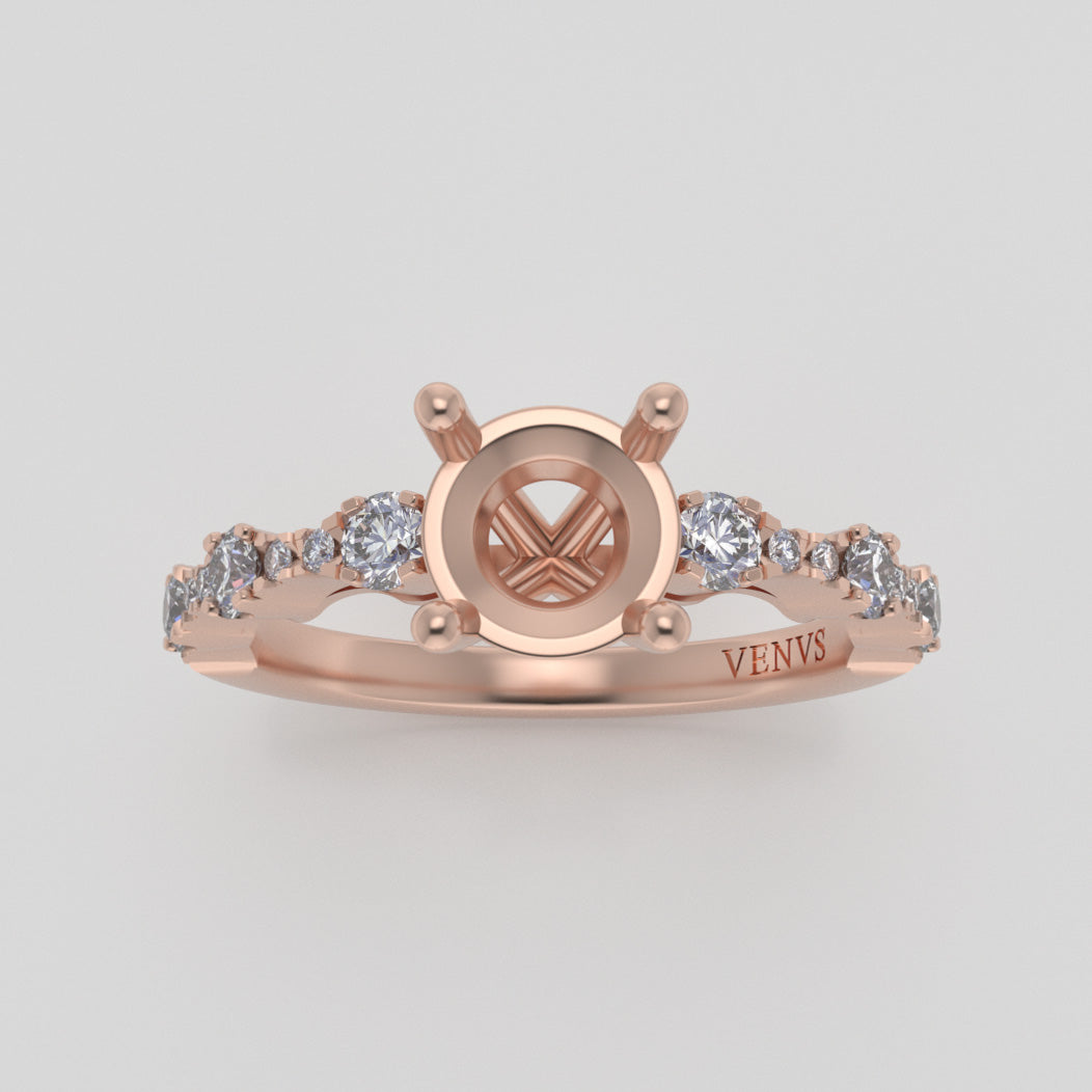 The Saturn | 18k | Rose | Size 4 | Stone OP62 | Rainforest Ring Box | Custom Engraving: you & me  +$75