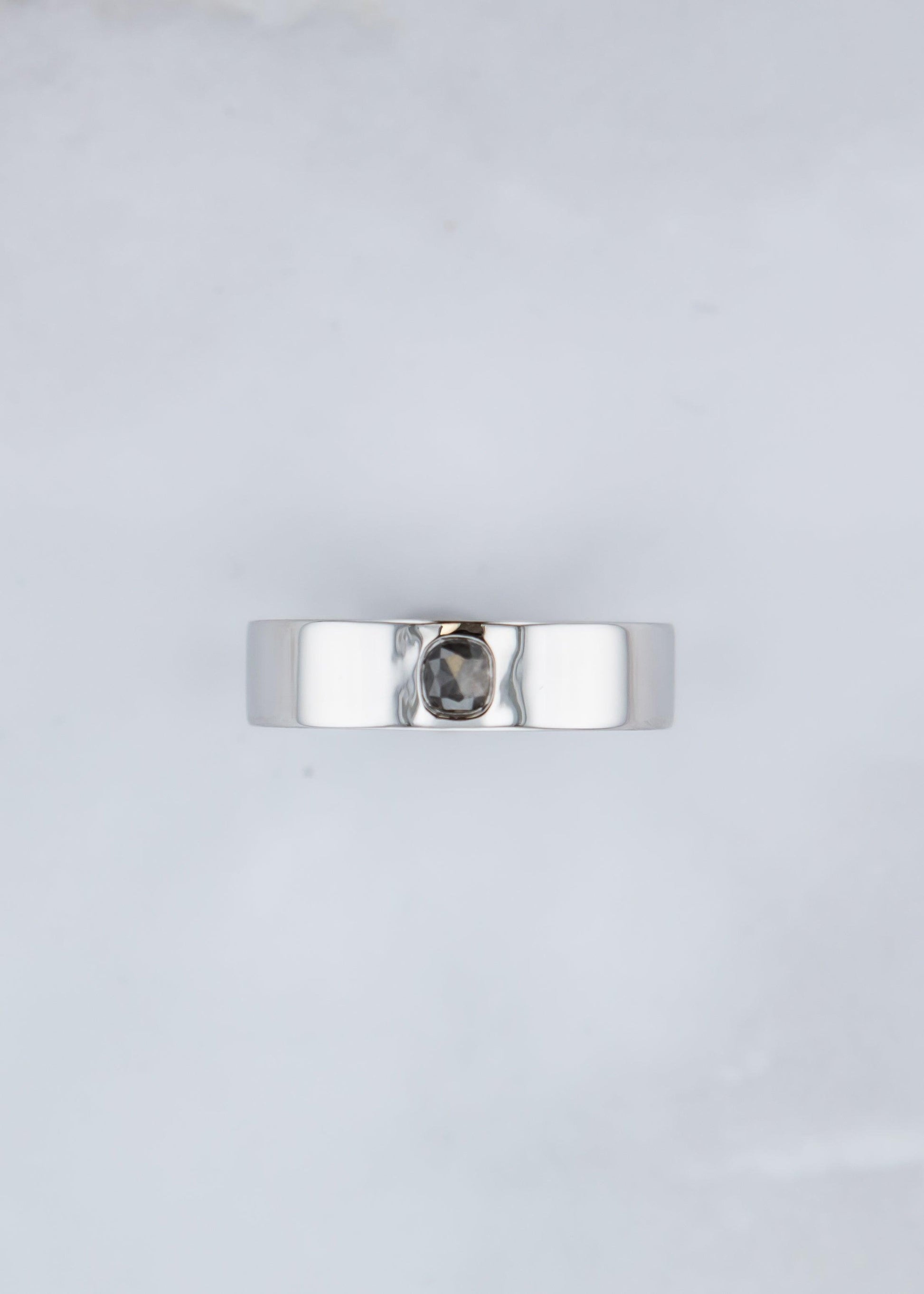 The Atlas Ring | .40ct Salt & Pepper Cushion | White Gold - VENVS