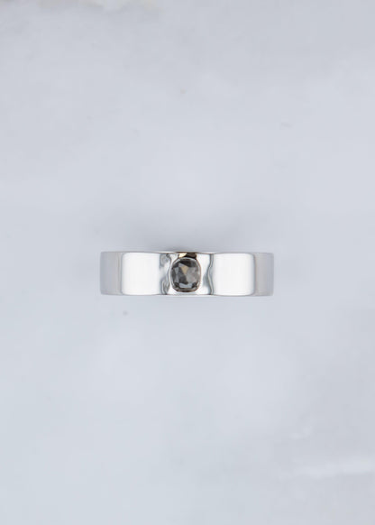 The Atlas Ring | .40ct Salt & Pepper Cushion | White Gold - VENVS