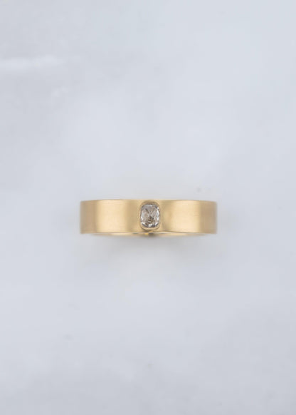 The Atlas Ring | .30ct Salt & Pepper Cushion | Brushed Yellow Gold - VENVS