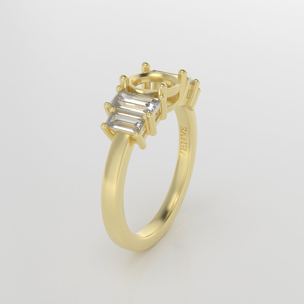 The Portia | 14k | Rose | Size 8 | Stone SA33 | Cinque Ring Box | Custom Engraving:  +$0