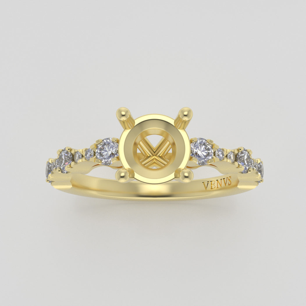 The Saturn | 14k | Yellow | Size 6 | Stone Moissanite | Marquise | 11x5.5mm | Sand Dune Ring Box | Custom Engraving:  +$0