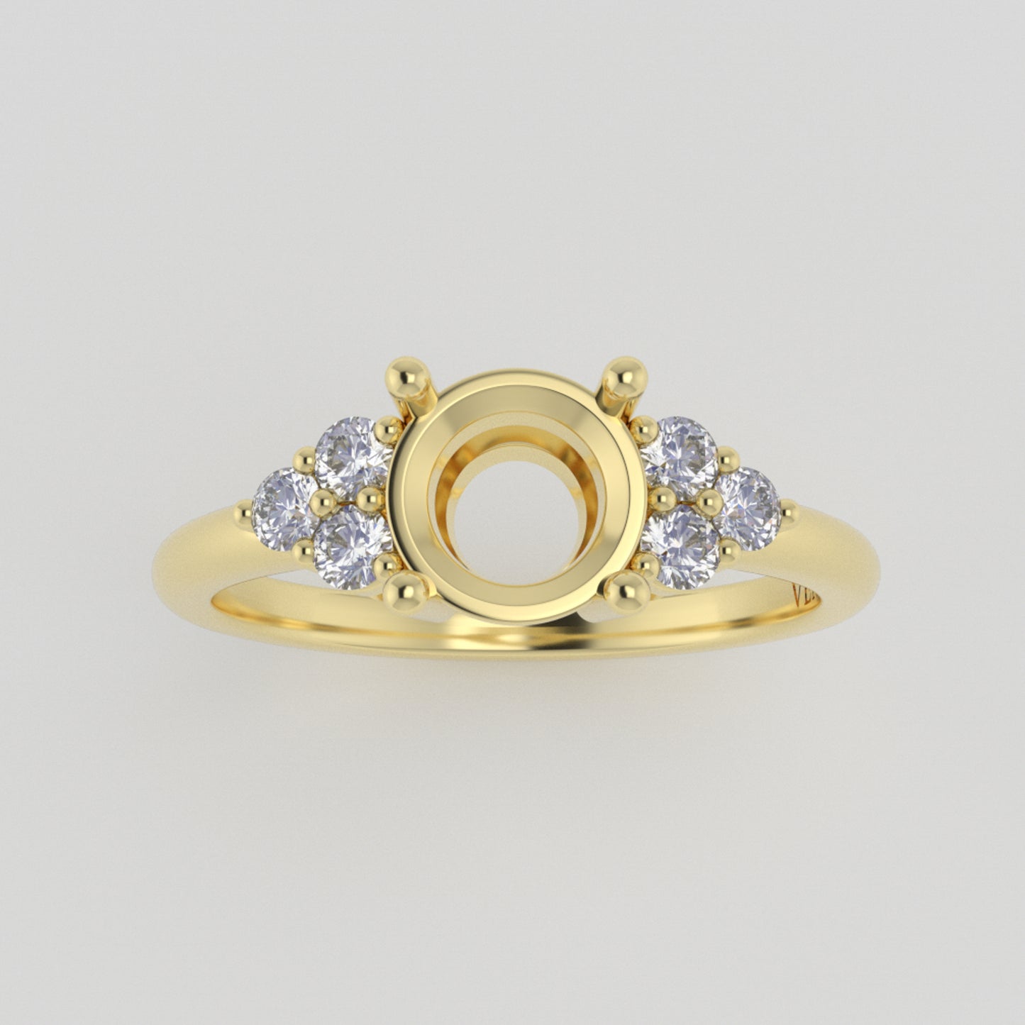 The Calisto | 18k | Yellow | Size 6.5 | Stone HX94 | Cinque Ring Box | Custom Engraving: DiamondDog +$75