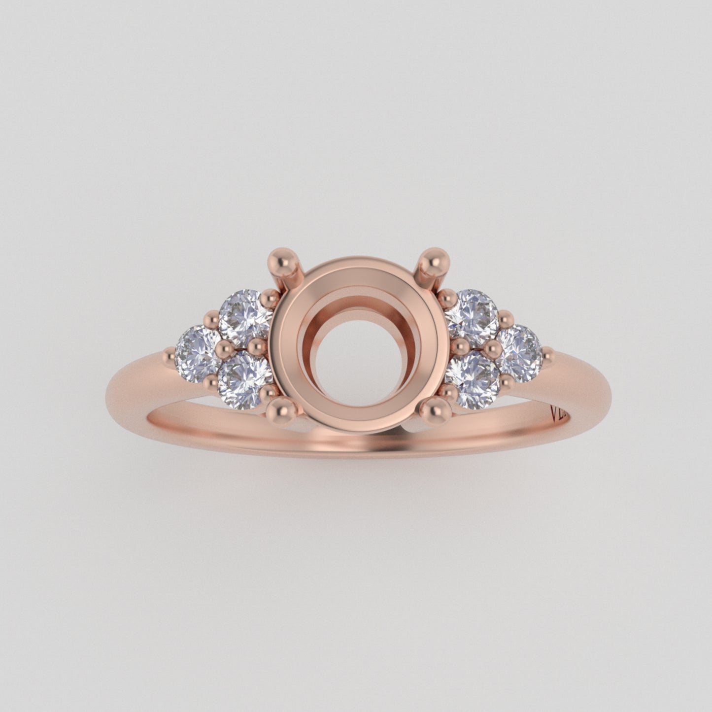 The Calisto | 14k | Rose | Size 5 | Stone HX44 | Sand Dune Ring Box | Custom Engraving: Kristine +$75