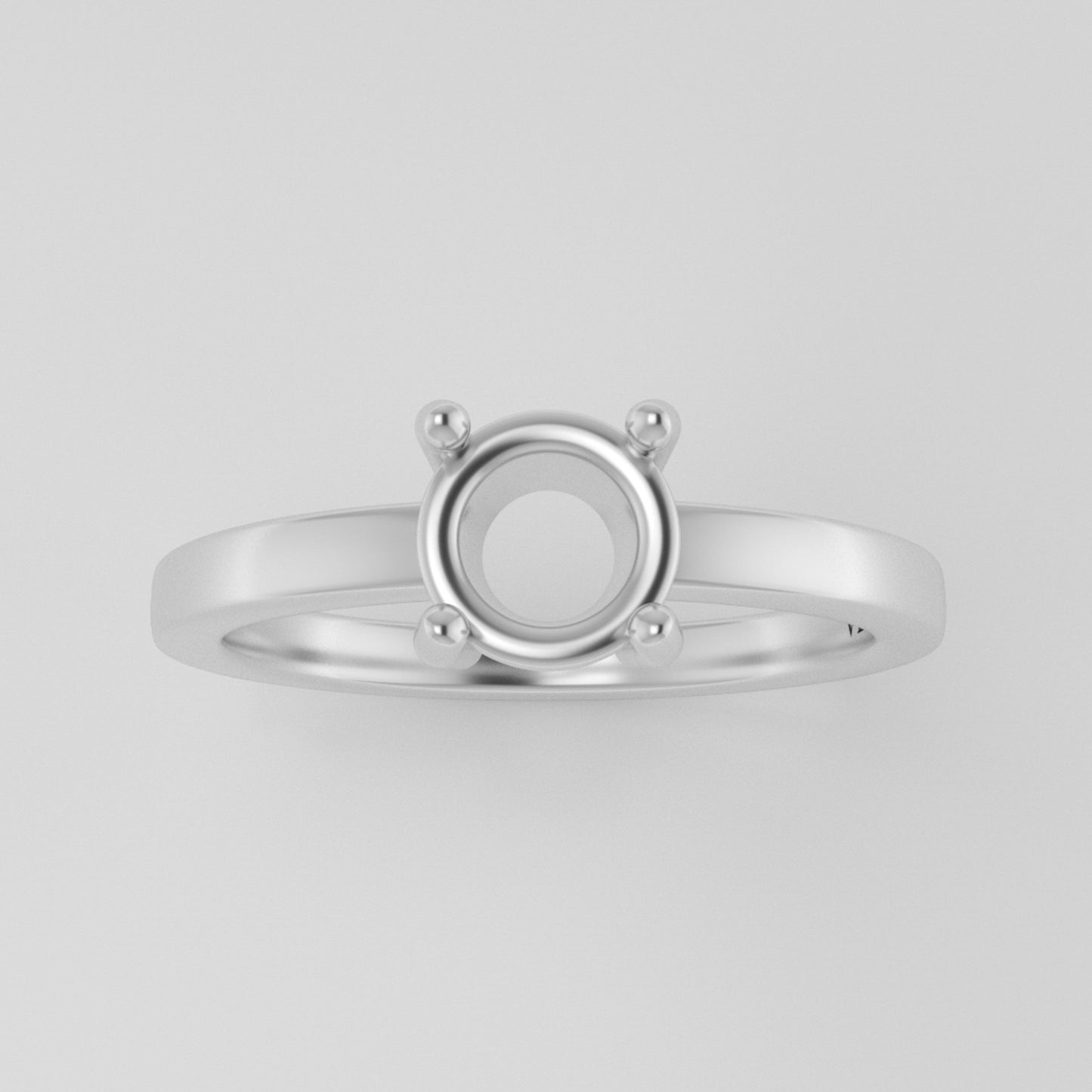 The Vega | 14k | White | Size 5 | Stone RB44 | Rainforest Ring Box | Custom Engraving:  +$0
