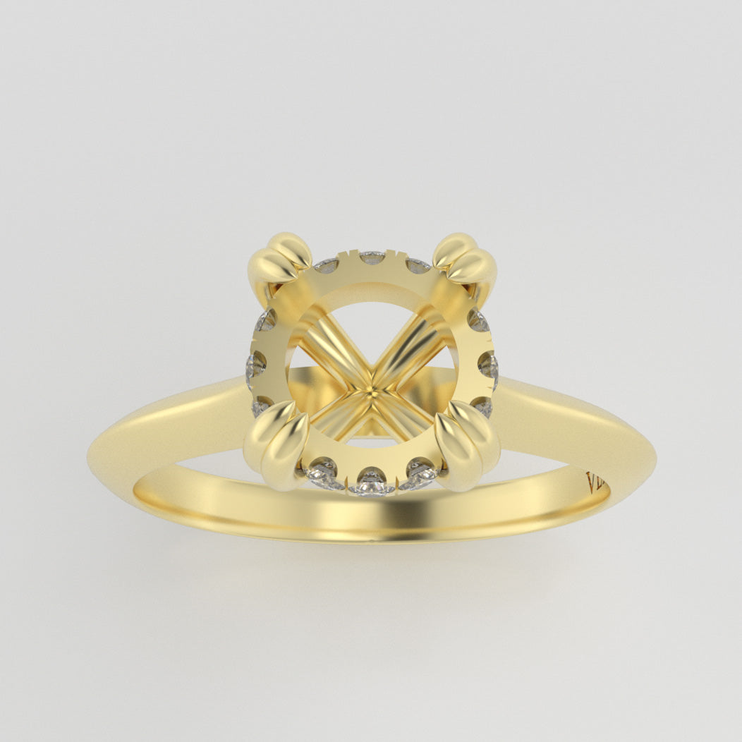 The Eden | 14k | Yellow | Size 7 | Stone Moissanite | Pear | 8x5mm | Fremont Ring Box | Custom Engraving:  +$0