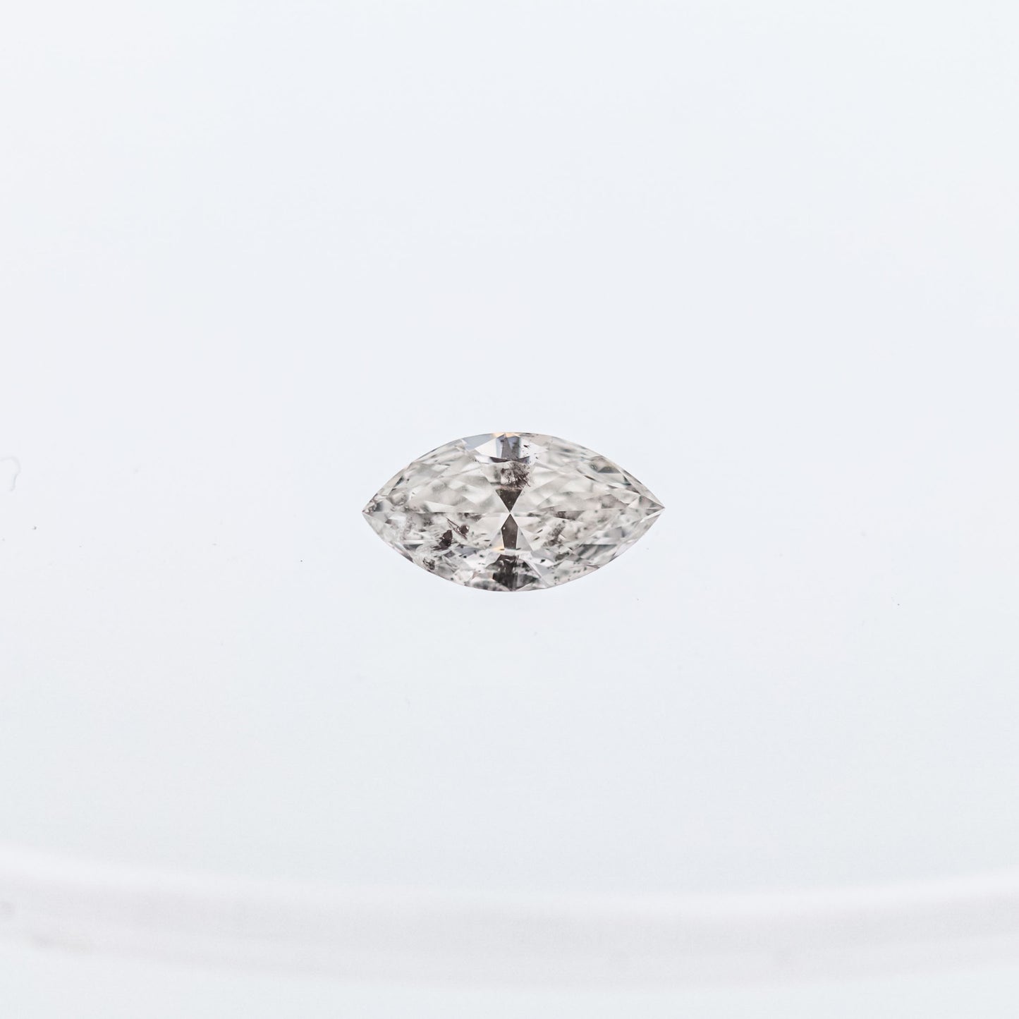 The Celeste | 18k | White | Size 6.5 | Stone MQ4 | Rainforest Ring Box | Custom Engraving:  +$0