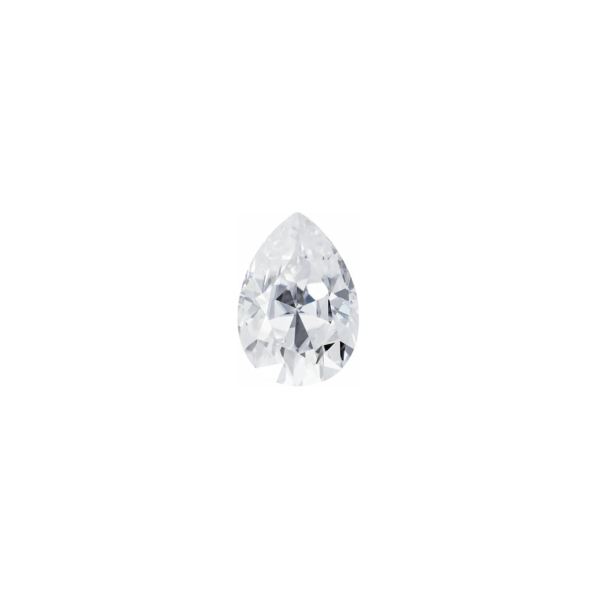 The Celeste | 14k | White | Size 6.5 | Stone Moissanite | Pear | 8x5mm | Rainforest Ring Box | Custom Engraving:  +$0