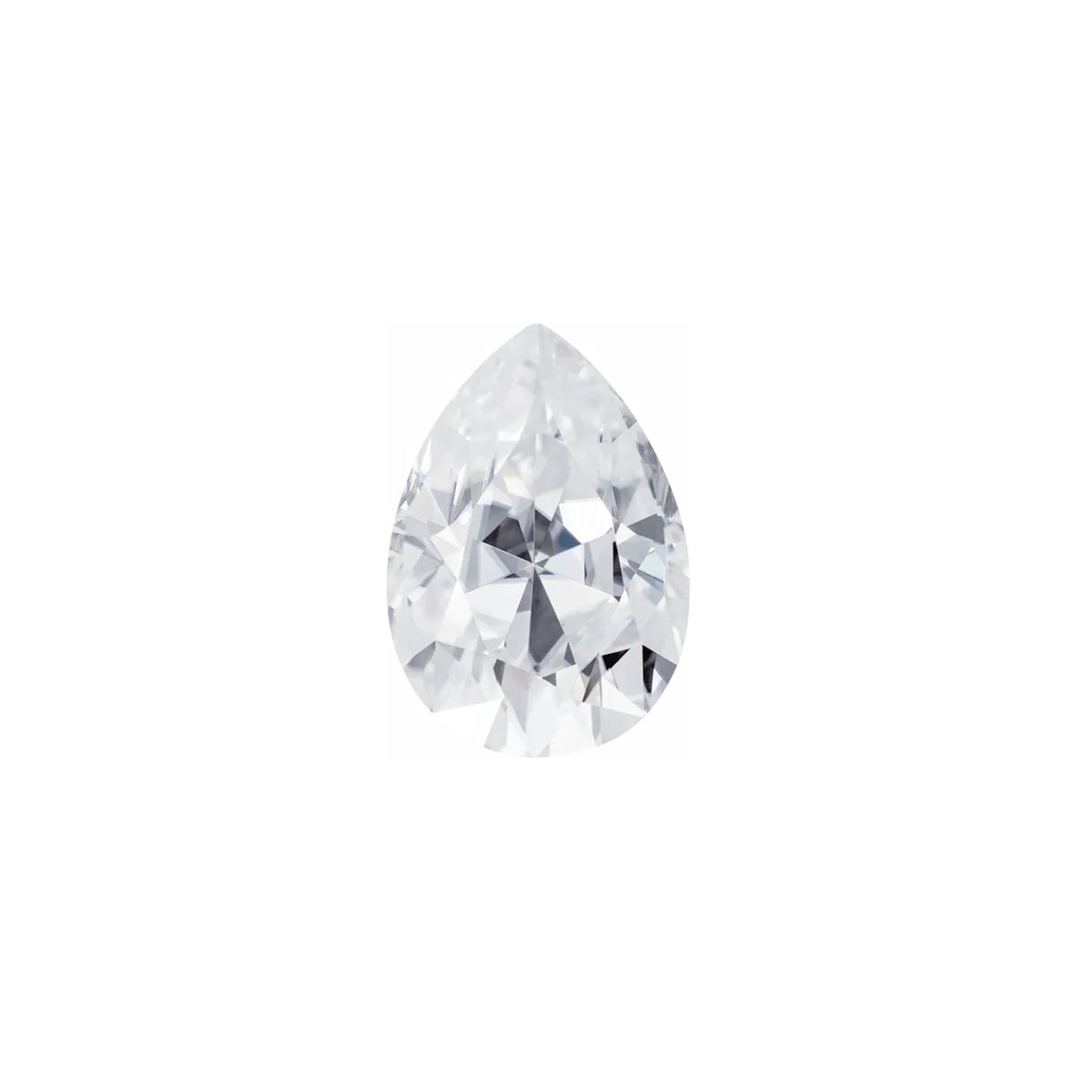 The Estelle | 14k | White | Size 5.5 | Stone Moissanite | Pear | 10x7mm | Rainforest Ring Box | Custom Engraving:  +$0