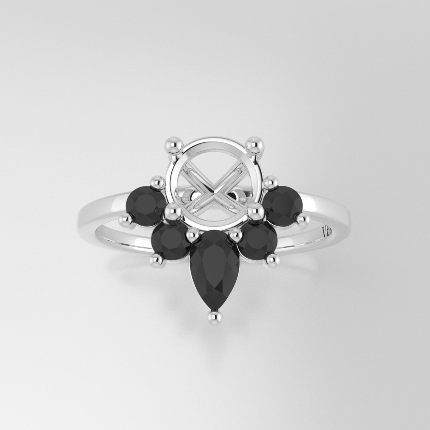 The Estelle | Platinum | White | Size 6 | Stone HX20 | Cinque Ring Box | Custom Engraving:  +$0