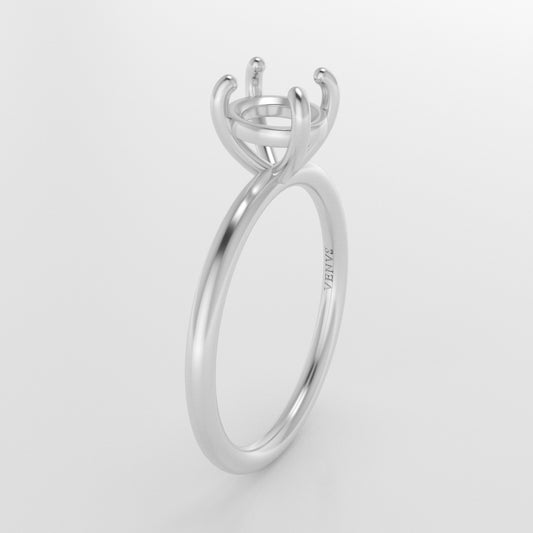 The Skye | 18k | Yellow | Size 8 | Stone Moissanite | Square Cushion | 5.5mm | Rainforest Ring Box | Custom Engraving:  +$0