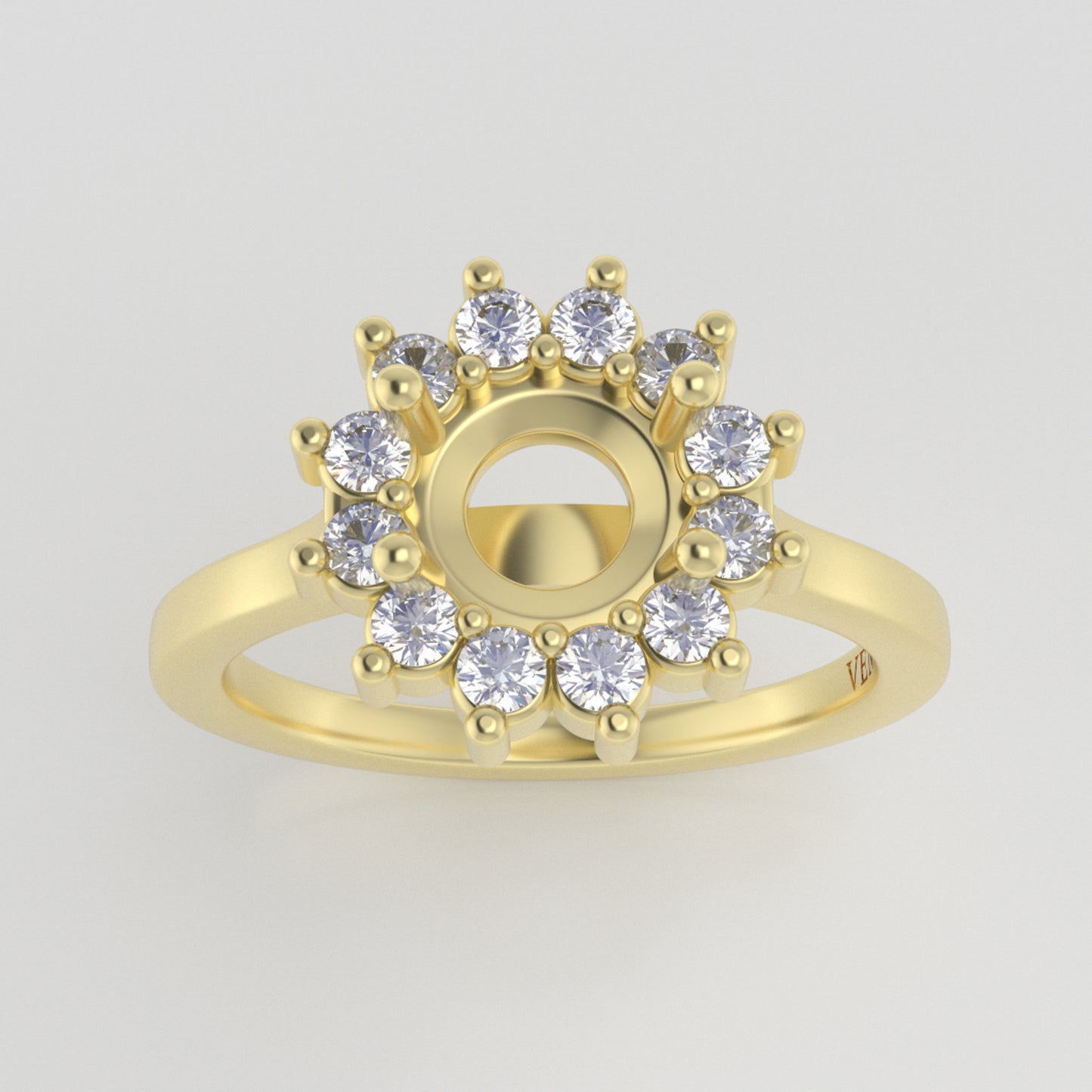 The Soleil | 14k | Yellow | Size 4.75 | Stone Moissanite | Pear | 9x6mm | Rainforest Ring Box | Custom Engraving:  +$0