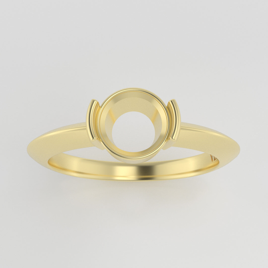 The Lyra | 14k | Yellow | Size 7 | Stone MOS19 | Fremont Ring Box | Custom Engraving: BBPIG +$75